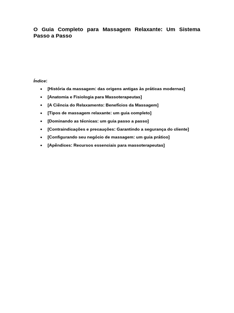 Guia Completo de Massagem Relaxante | PDF | Massagem | Dor