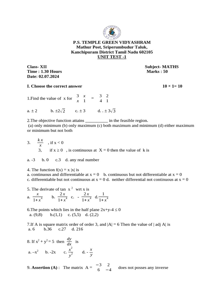 Quantitative Reasoning Test Paper | PDF | Applied Mathematics ...