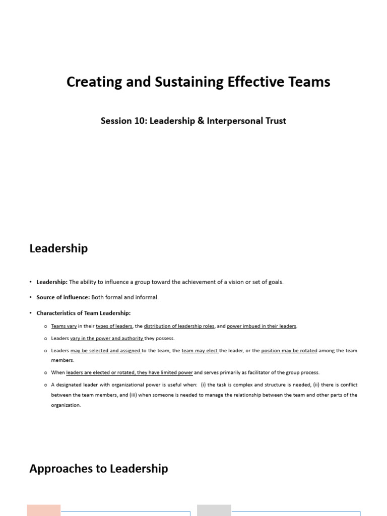Leadership Strategies for Effective Teams | PDF | Leadership | Psychology