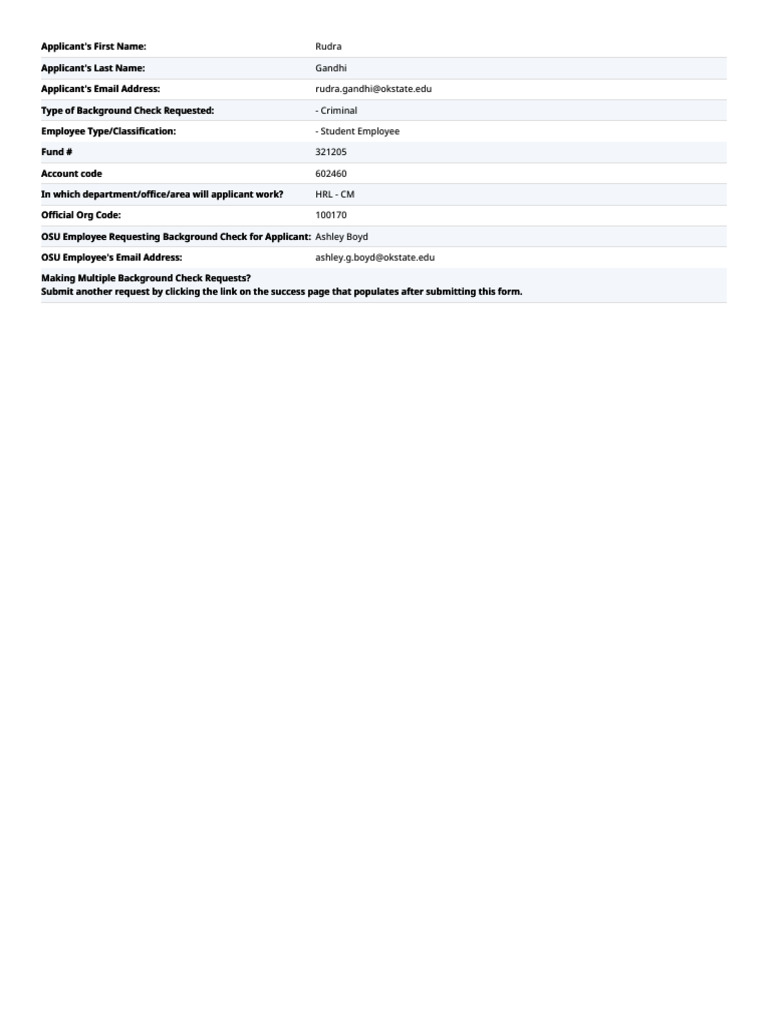 Background Check Request | PDF