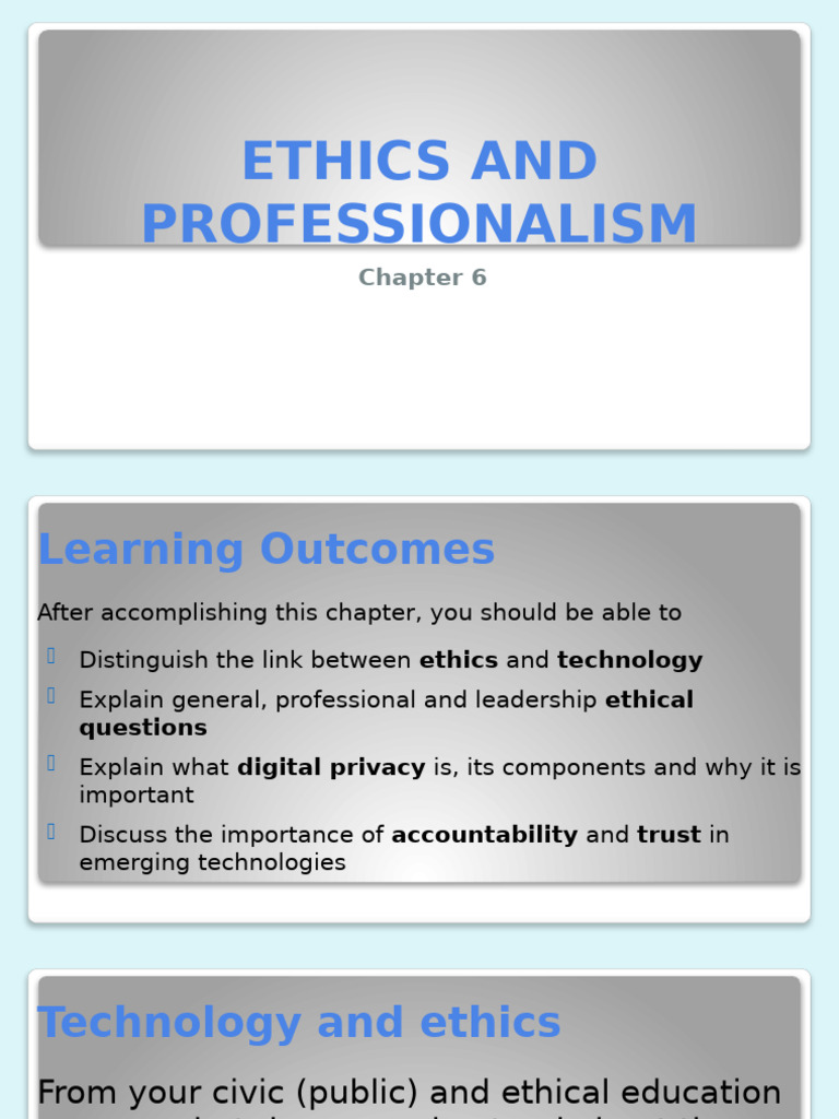 Chapter 6 - Revised Ethics and Professionalism of Et | PDF | Privacy ...