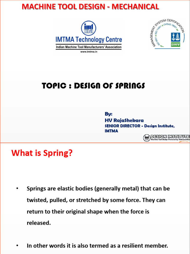Spring Design Principles and Applications | PDF | Strength Of Materials ...
