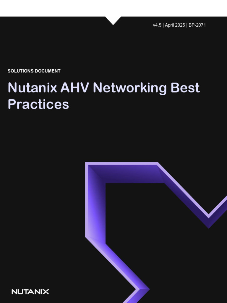 Nutanix AHV Networking Best Practices | PDF | Computer Network ...