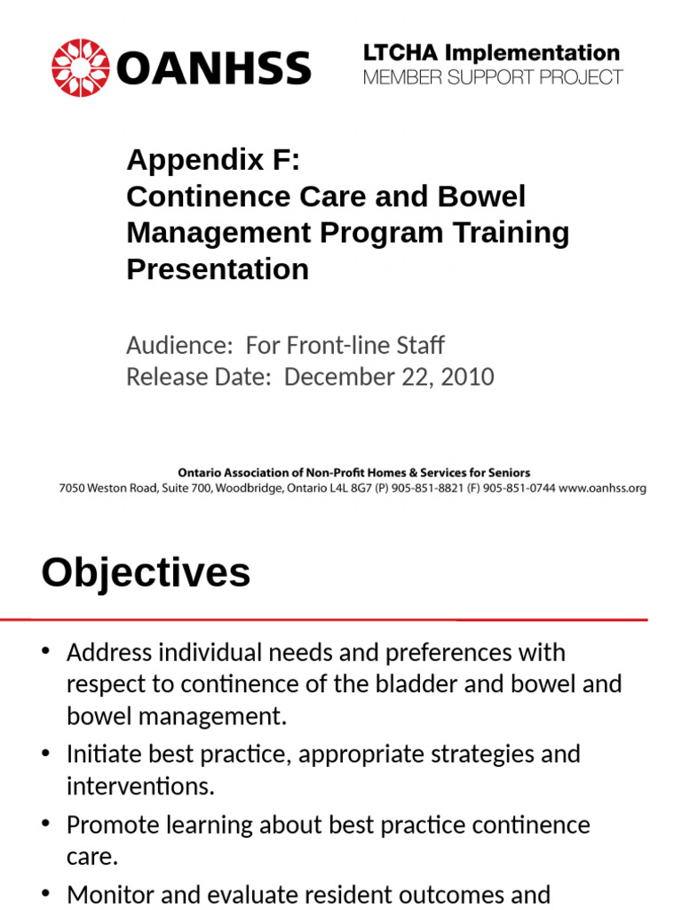 Bowel Management Training for Staff | PDF | Urinary Incontinence ...