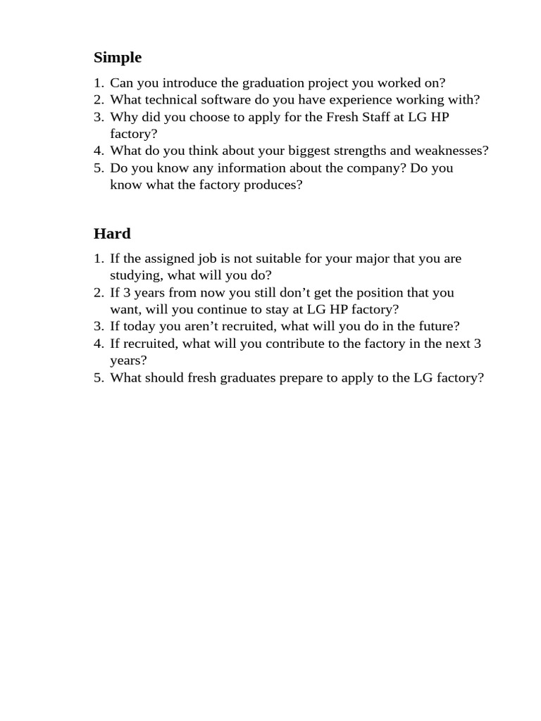 LG HP Factory Recruitment Insights | PDF