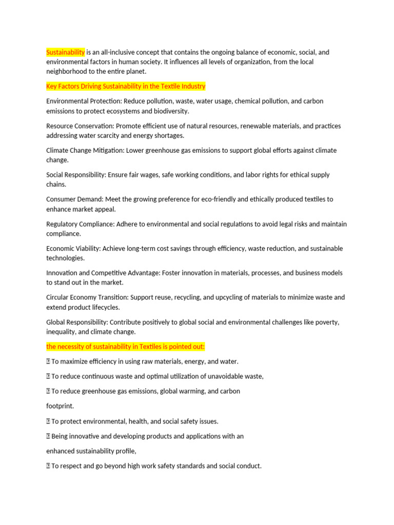 Key Factors in Sustainable Textiles | PDF | Life Cycle Assessment ...