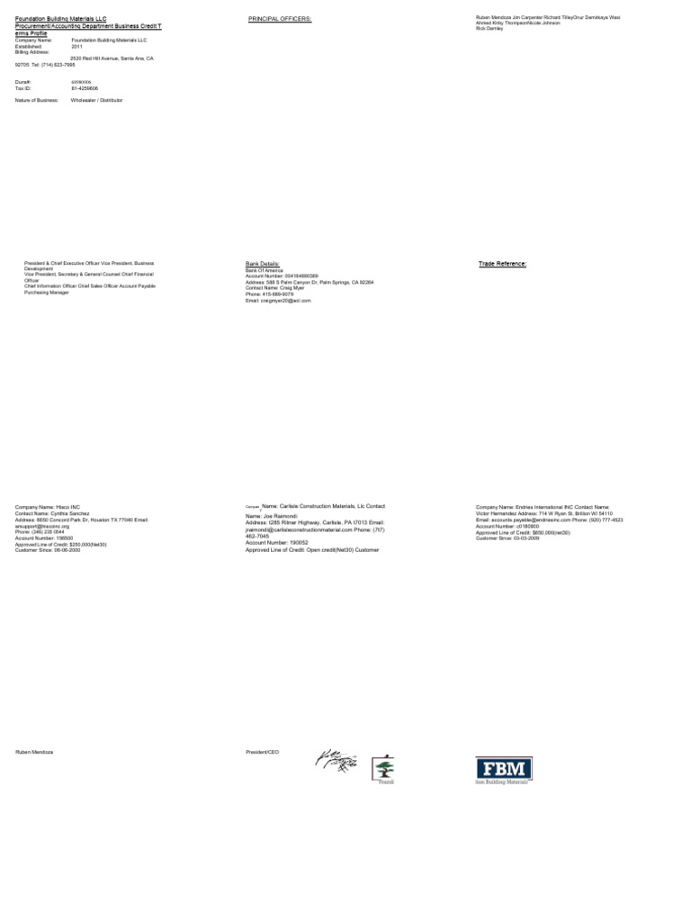 Foundation Building Materials Credit Profile | PDF | Business