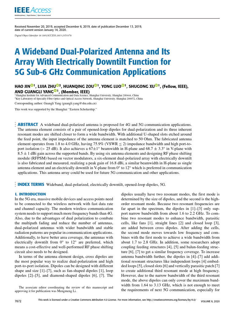 Wideband Dual-Polarized Antenna for 5G | PDF | Antenna (Radio ...