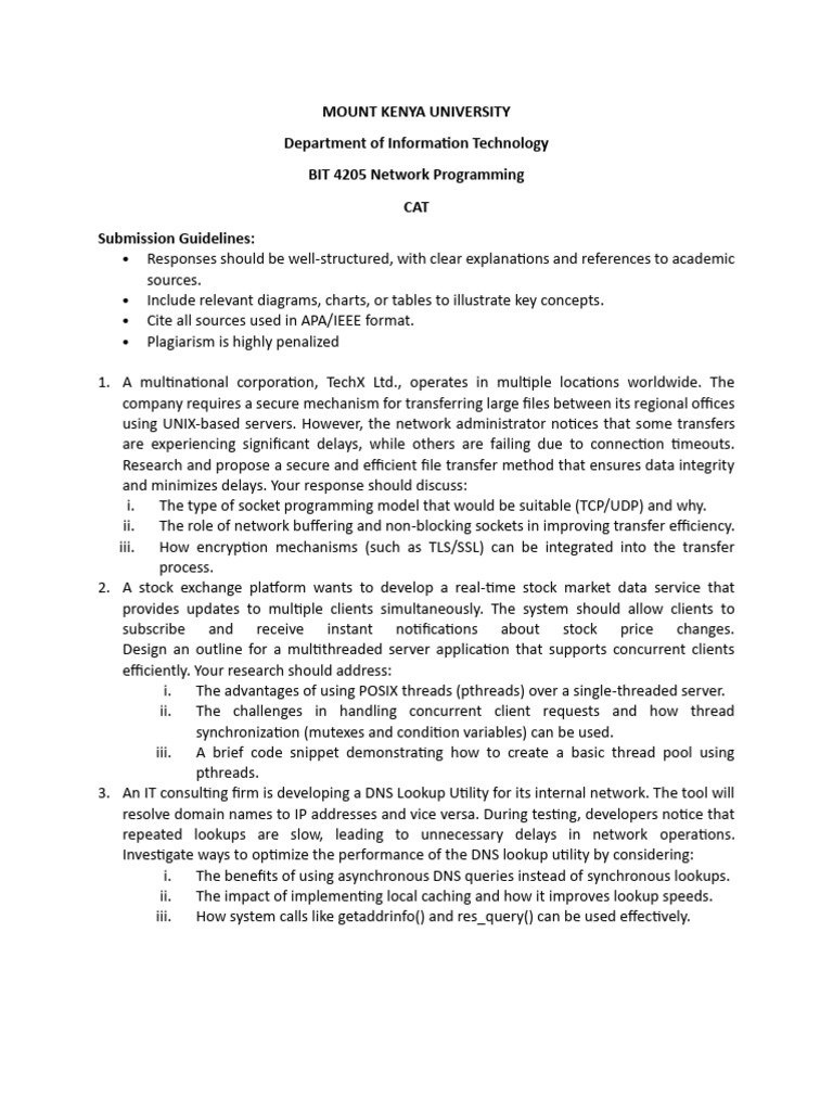 Network Programming Solutions for IT Challenges | PDF | Domain Name ...
