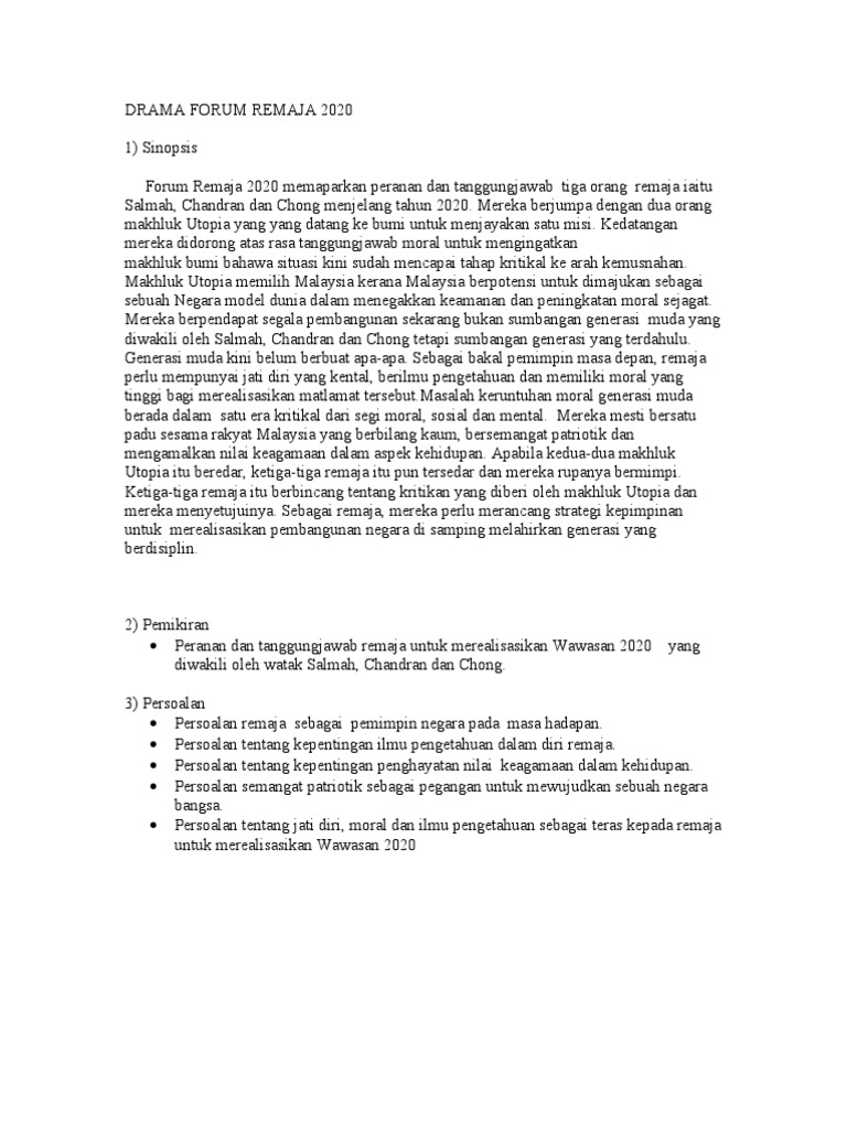 Drama Forum Remaja 2020  PDF