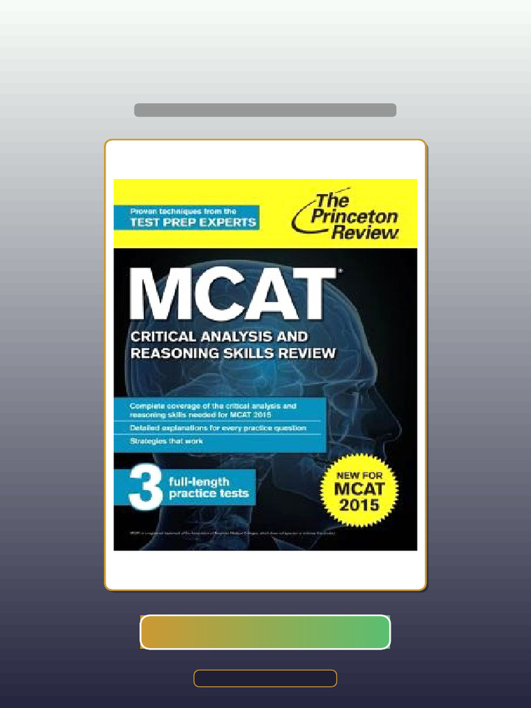 MCAT Critical Analysis and Reasoning Skills Review New For MCAT 2015 ...