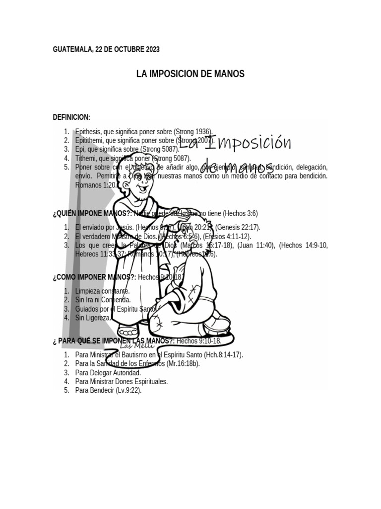 Qué es la imposición de manos | PDF