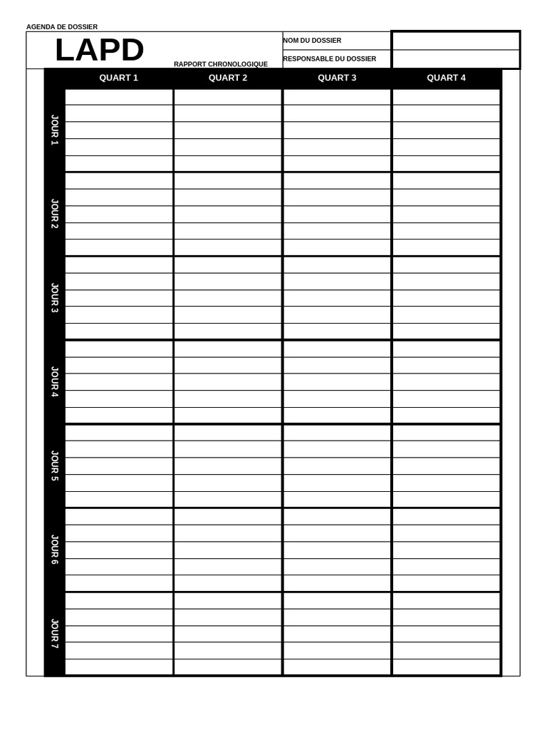 Agenda de Dossier LAPD 2023 | PDF