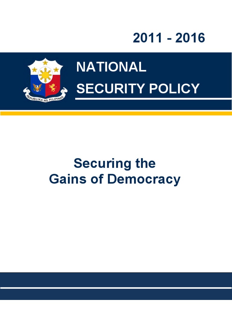 National Security Policy 20112016 PDF Association Of Southeast