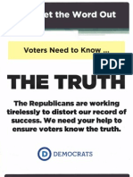 Democrats Let's Get the Word Out Voters Need To Know The Truth