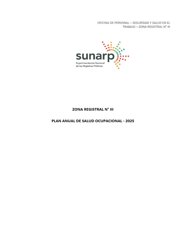 Plan Anual de Salud Ocupacional 2025 | PDF | Seguridad y salud ...