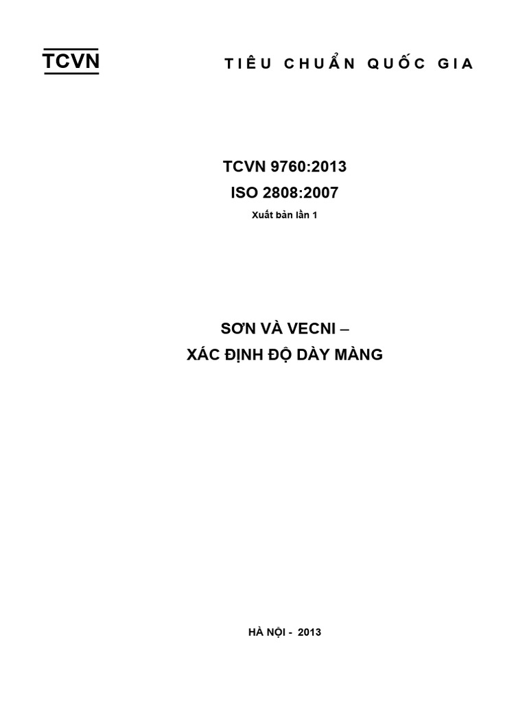 TCVN 9760: Film Thickness Measurement | PDF