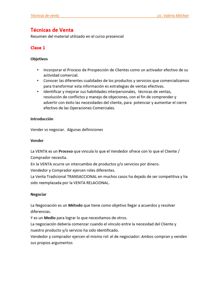 Técnicas Efectivas de Venta y Prospección | PDF | Ventas | Marketing