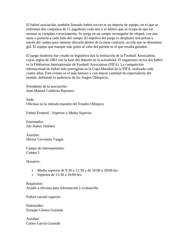 Qué es el fútbol asociación | PDF | Asociación de Futbol | Deportes