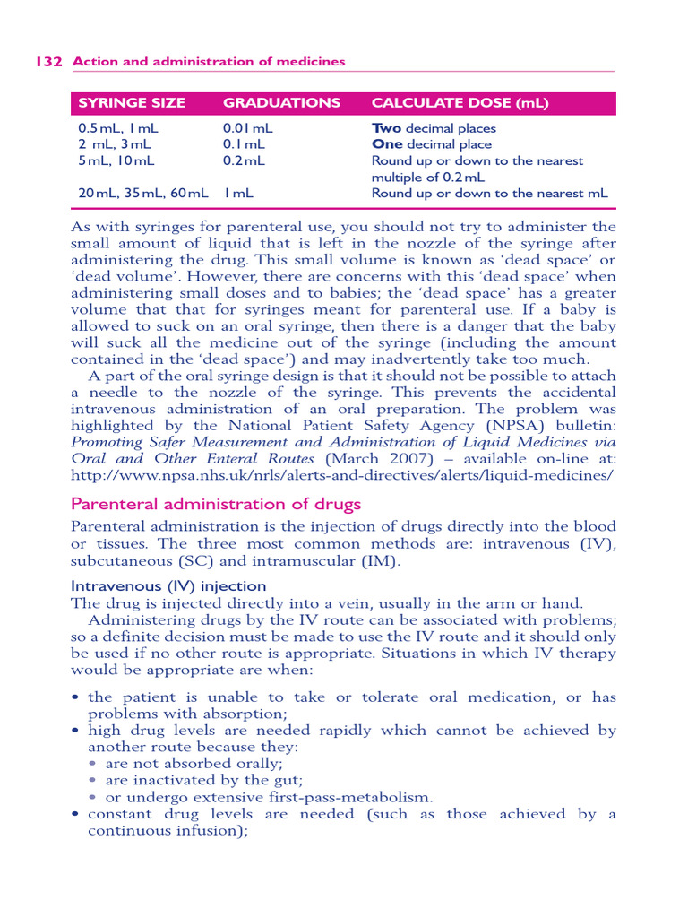 Syringe Size and Dosage Calculation Guide | PDF | Intravenous Therapy ...