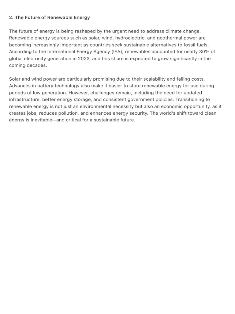 The Future of Renewable Energy | PDF