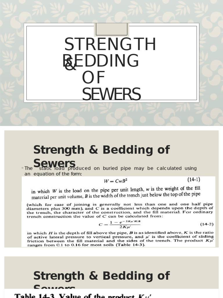 Strength and Bedding of Sewers Guide | PDF