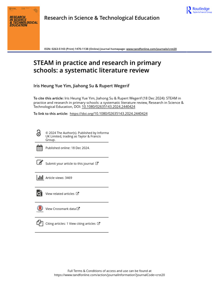 STEAM Education in Primary Schools Review | PDF | Pedagogy | Methodology