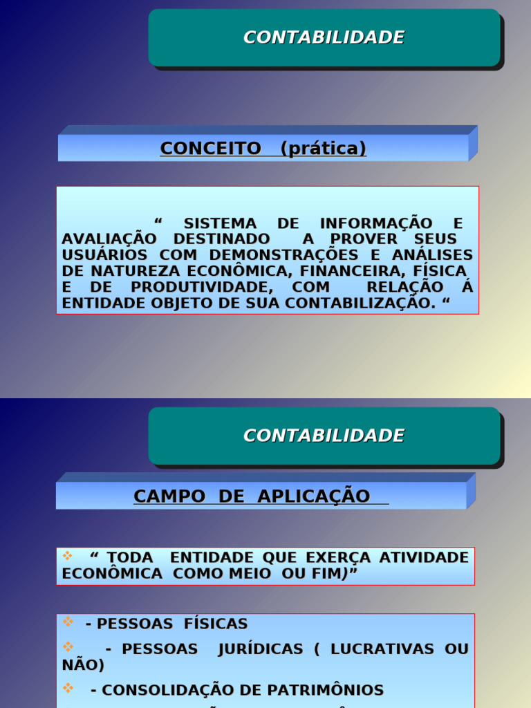 Objetivo da Contabilidade e Usuários | PDF | Contabilidade | Economia