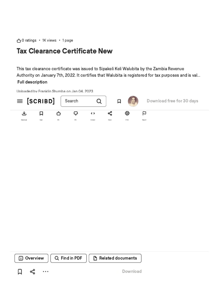 Tax Clearance Certificate for Sipakeli | PDF | Scribd
