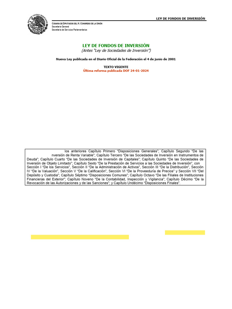 Ley de Fondos de Inversión | PDF | Sociedad de responsabilidad limitada ...