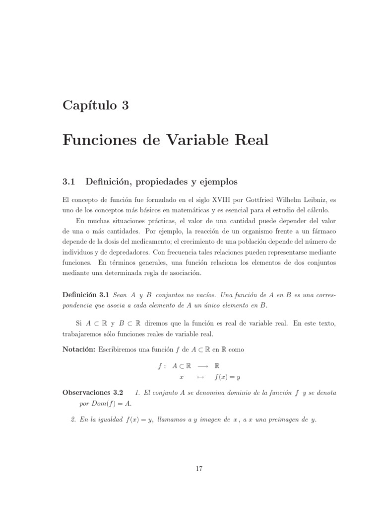 Funciones de Variable Real en PDF | PDF | Función (Matemáticas ...