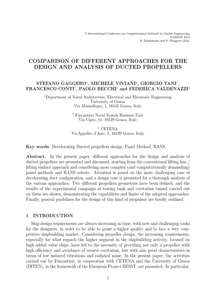 Ducted Propeller Design Approaches | PDF | Propeller | Viscosity