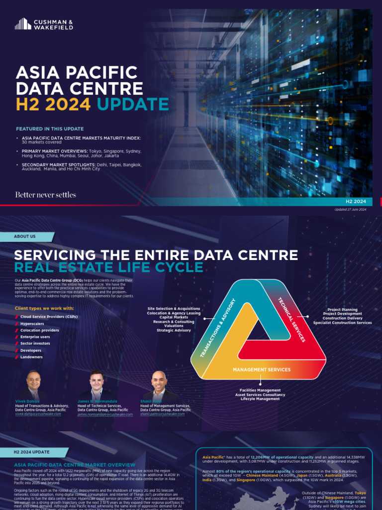 Apac Data Cenre Update h2 2024 | PDF | Data Center | Watt
