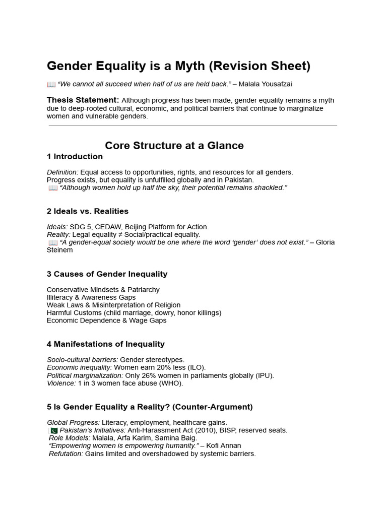 Samina Baig on Gender Equality Myths | PDF | Gender Studies | Gender ...