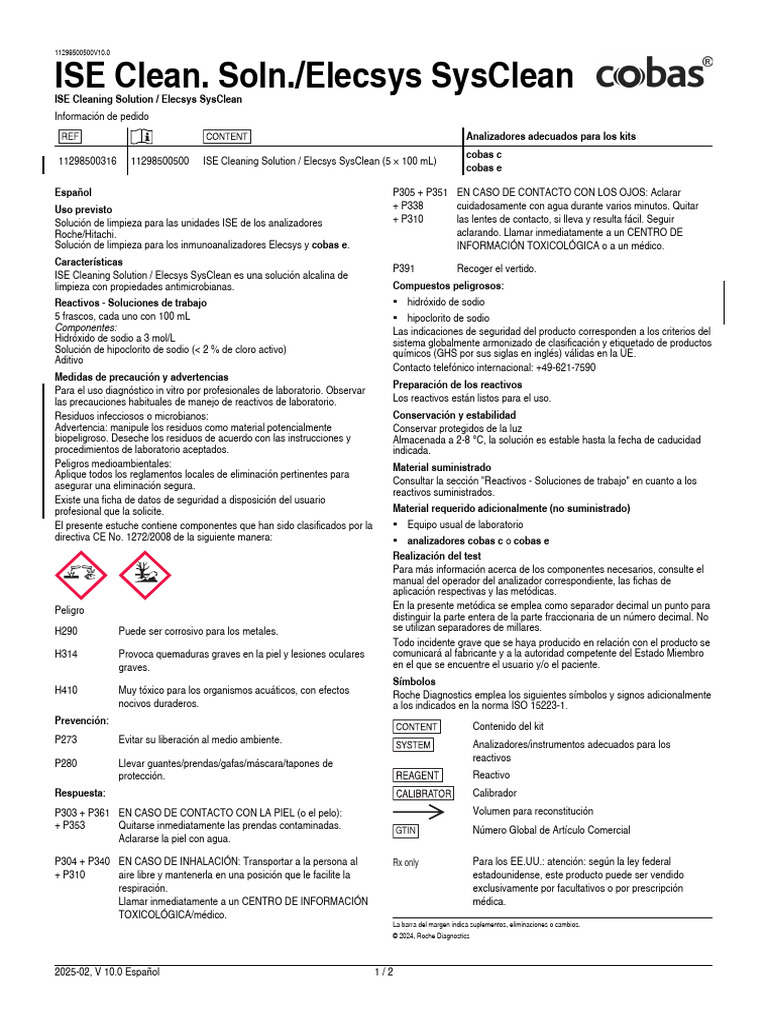 Solución de limpieza ISE SysClean | PDF | Materiales | Química