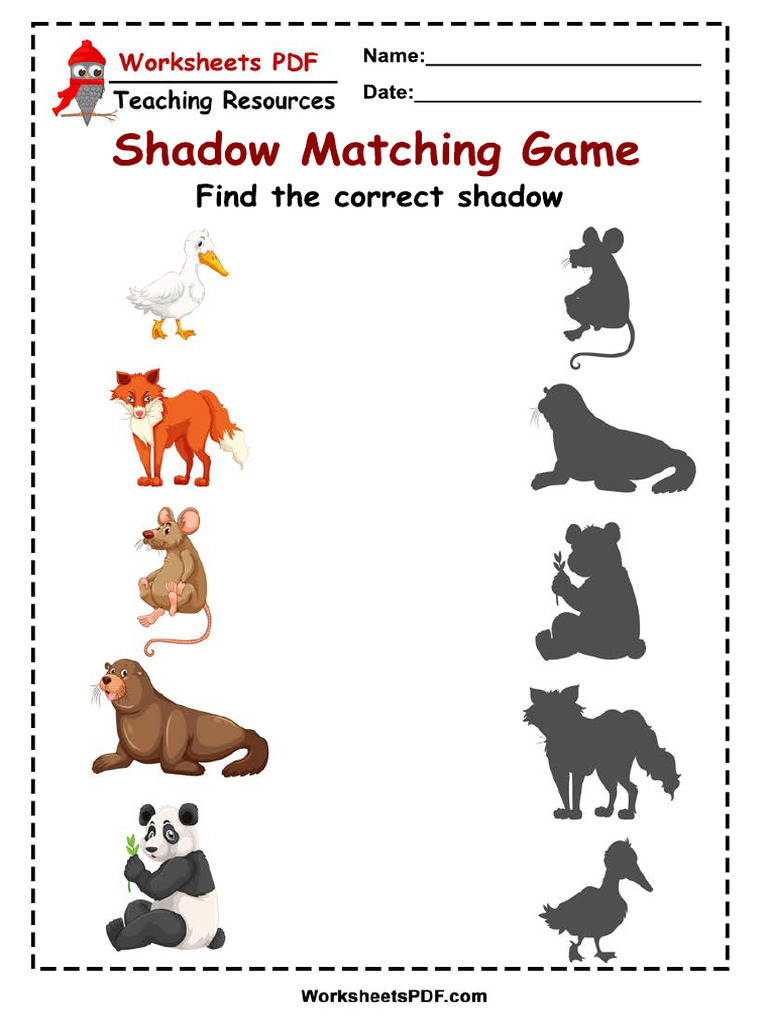 Animal Shadow Maching Game | PDF