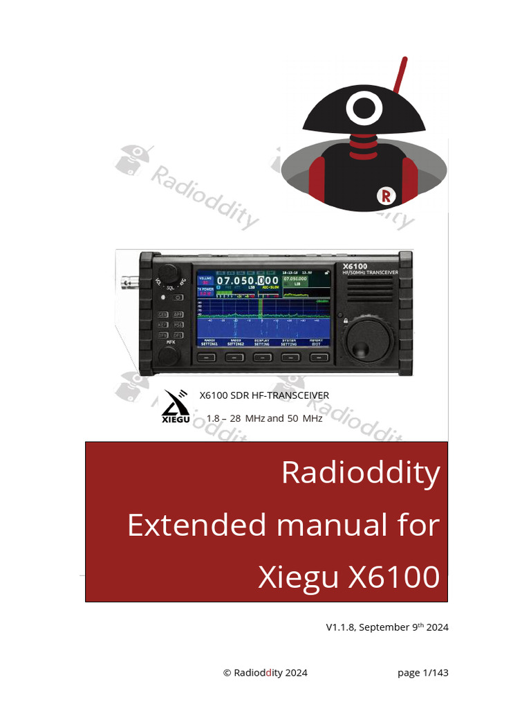 X6100 SDR Transceiver Extended Manual | PDF | Radio | Software Defined ...