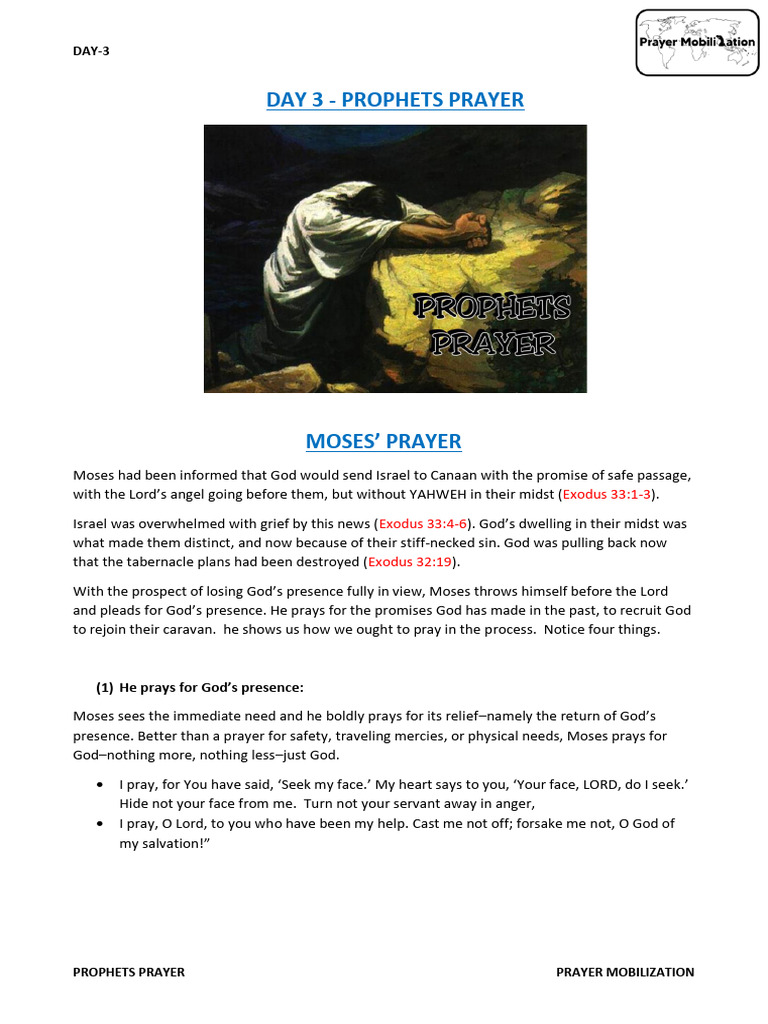 Moses' Prayer for God's Presence | PDF | Prayer | Book Of Exodus