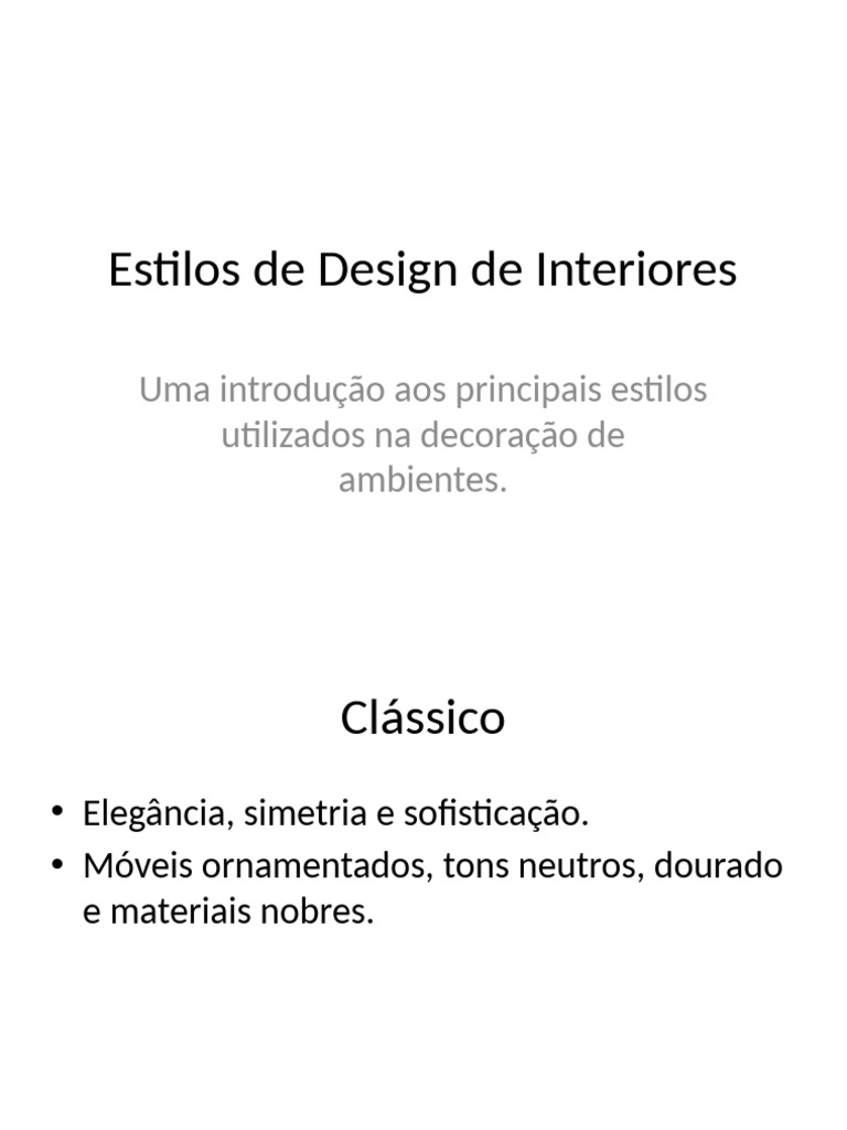 Estilos de Design de Interiores | PDF | Estilo