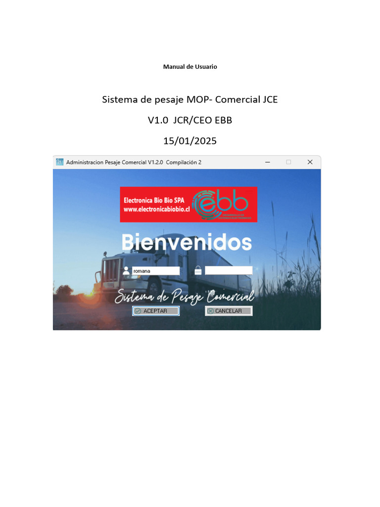 Manual de Pesaje MOP para Camiones | PDF | Software de la aplicacion ...