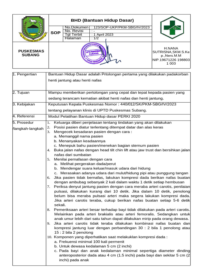 Sop BHD PKM Subang | PDF