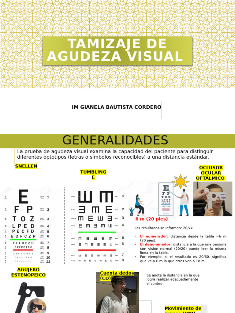 Tamizaje de Agudeza Visual | PDF | Ojo humano | Miopía