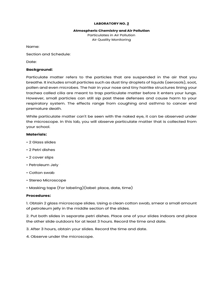 Air Quality Monitoring: Particulate Matter | PDF | Particulates | Air ...