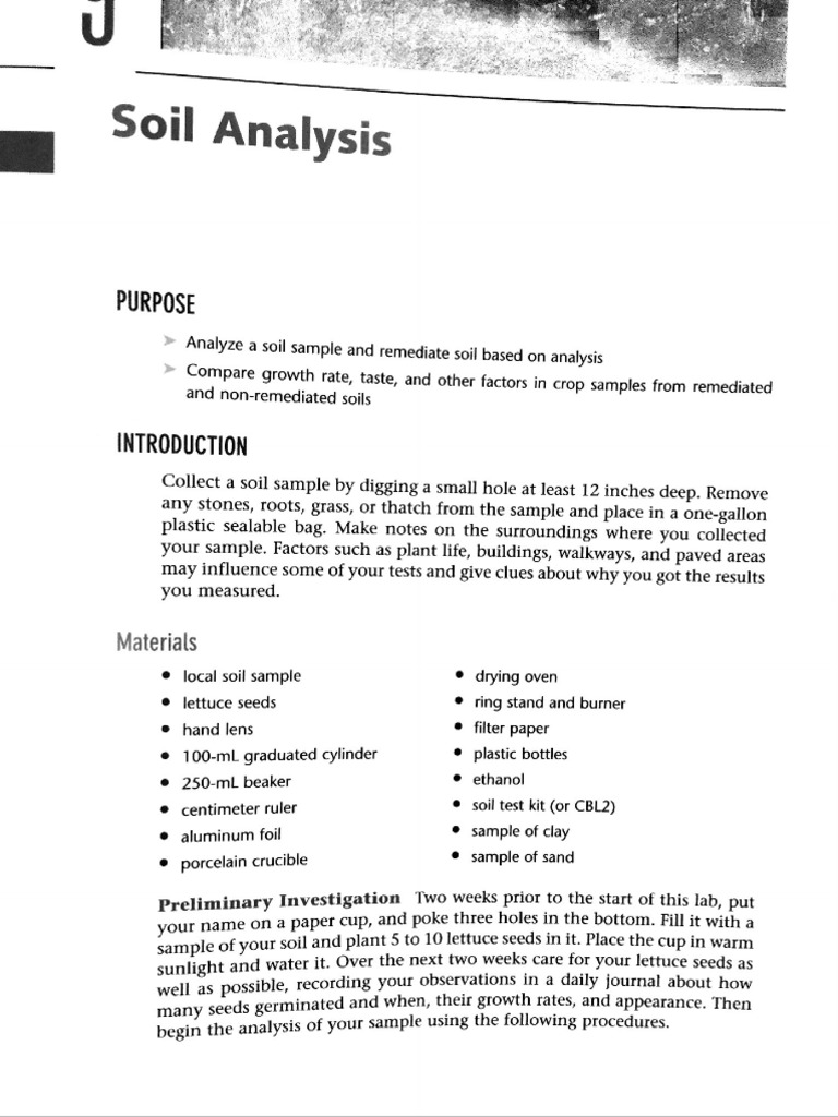 Soil Analysis Laboratory | PDF