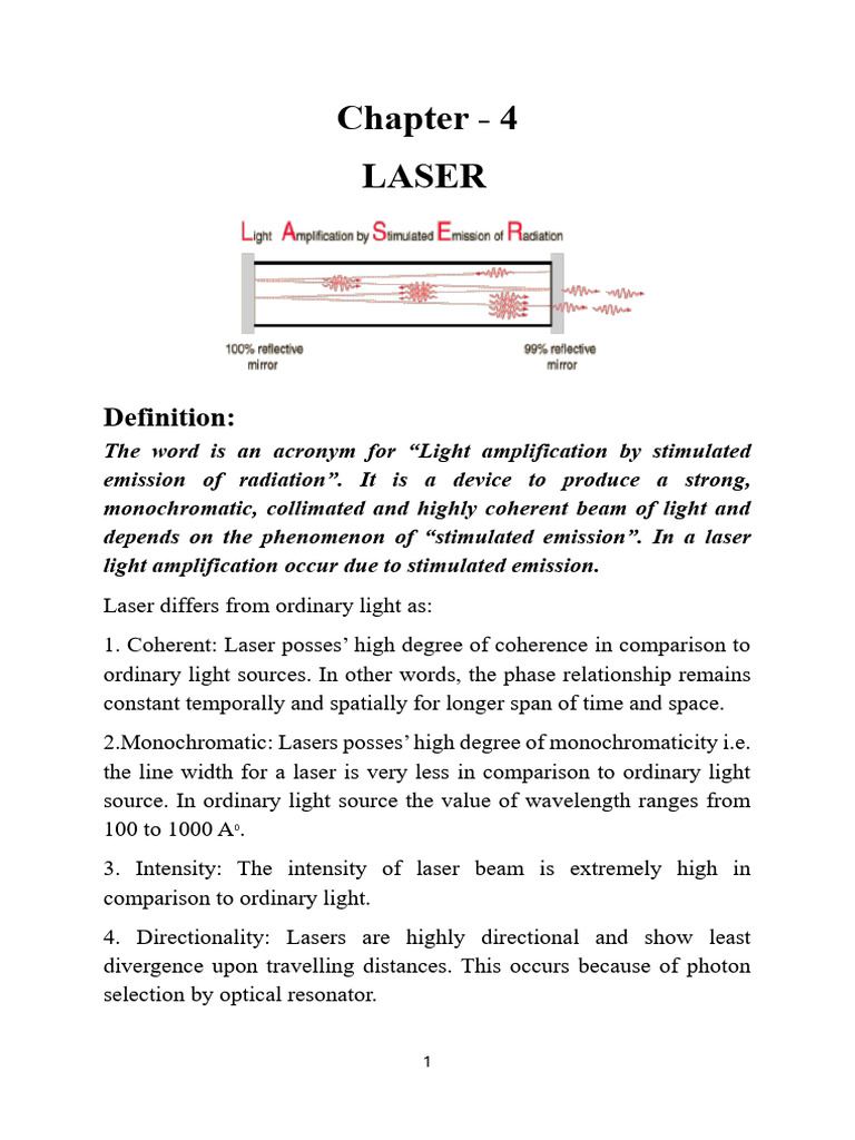 Understanding Laser Principles and Mechanisms | PDF | Laser | Coherence ...