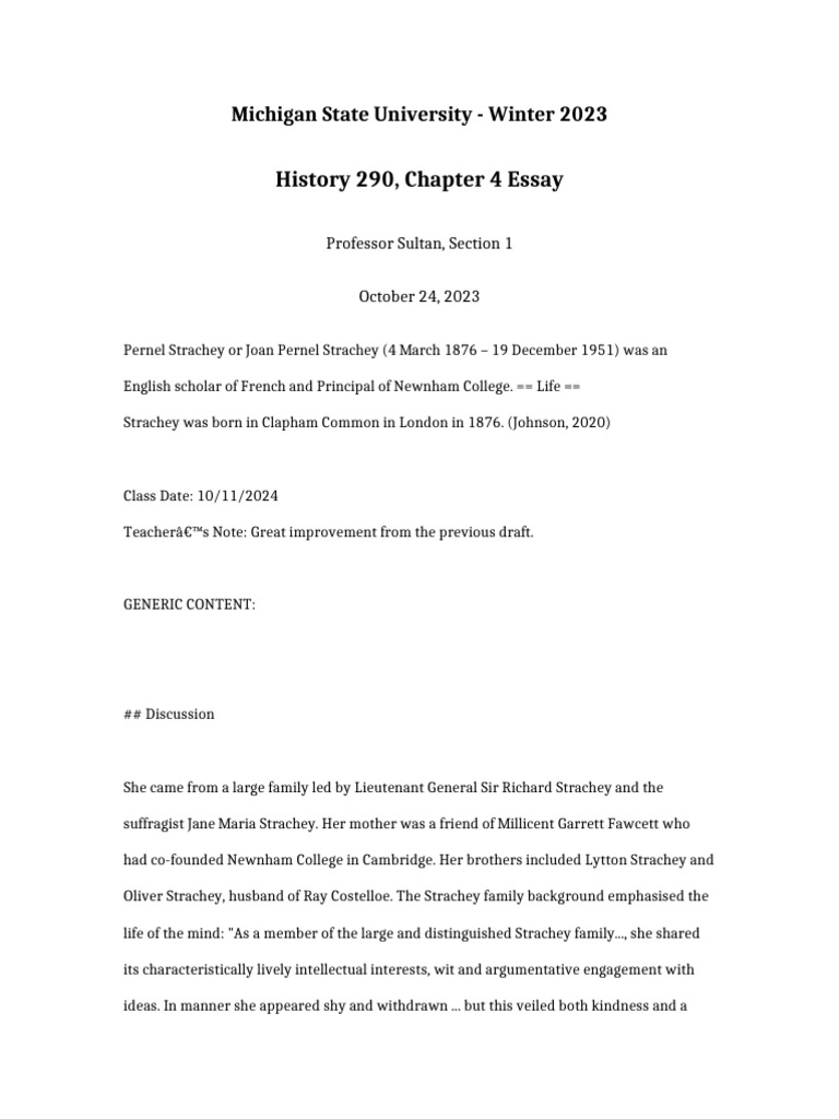 History 290 Chapter 4 Essay | PDF | Bloomsbury Group