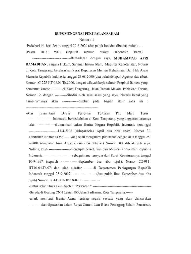 Rups Contoh Dari JBS | PDF