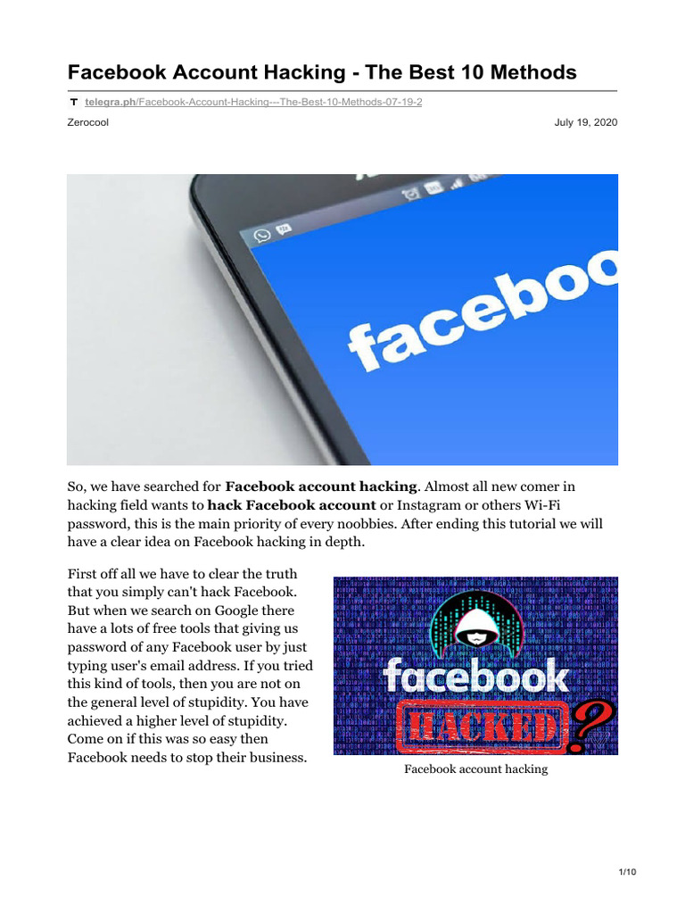 Facebook Account Hacking Methods | PDF | Malware | Phishing