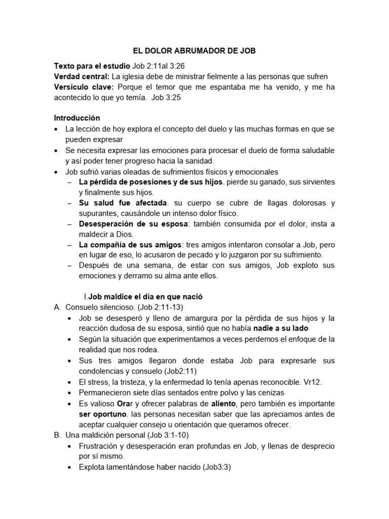 El sufrimiento de Job y su fe | PDF | Libro de trabajo | Sufrimiento
