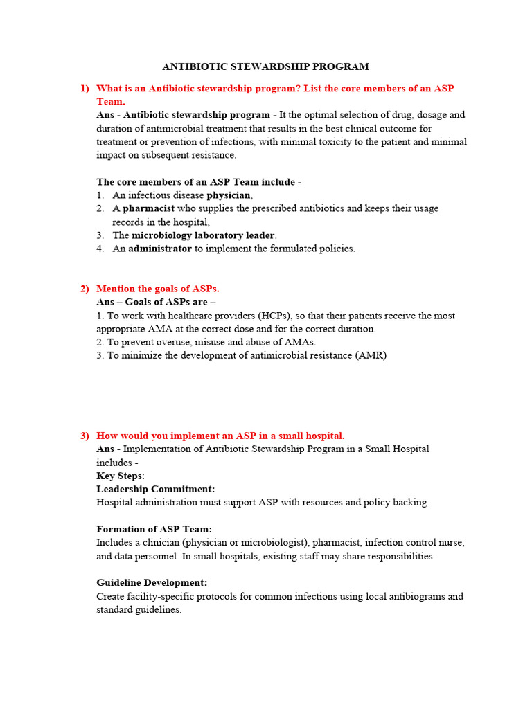 Antibiotic Stewardship Program Overview | PDF | Antimicrobial ...
